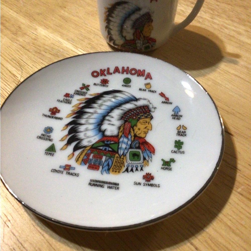 Oklahoma Native Design Plate and Mug Set